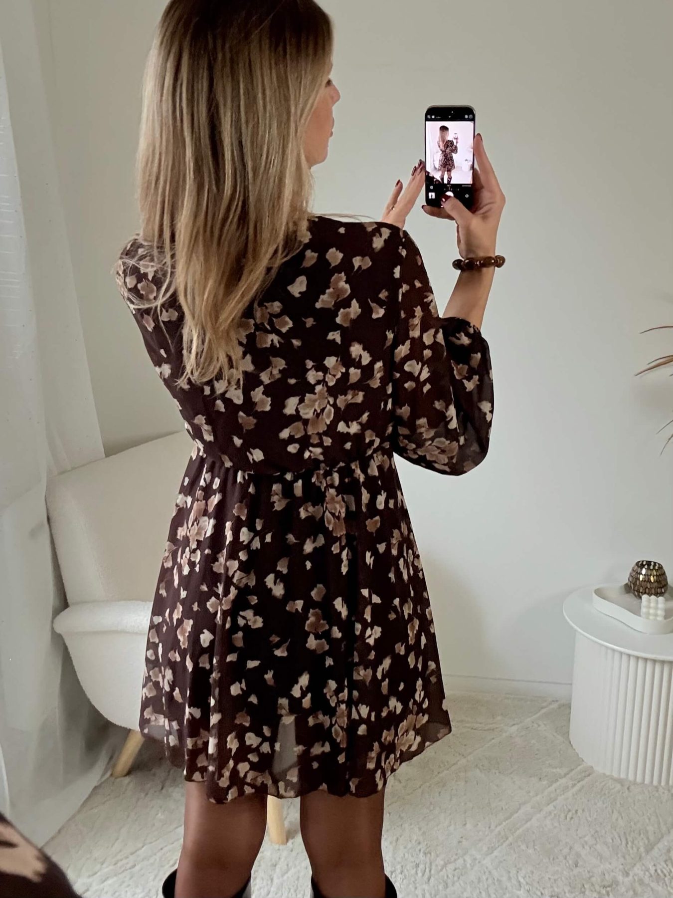 Robe fleurie chocolat - Cassie