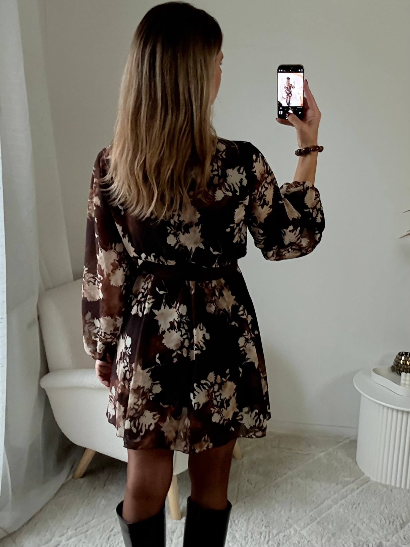Robe fleurie marron - Cassie