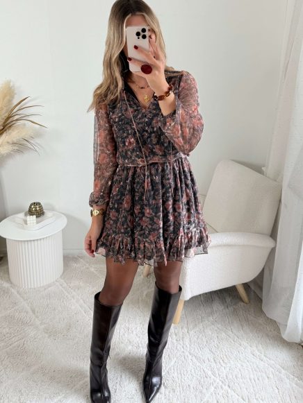 Robe courte irisée – Rose