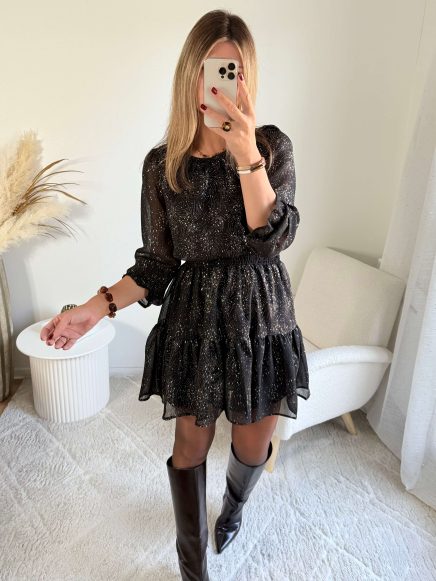 Robe noire dorée – Nina