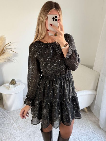 Robe noire dorée – Nina