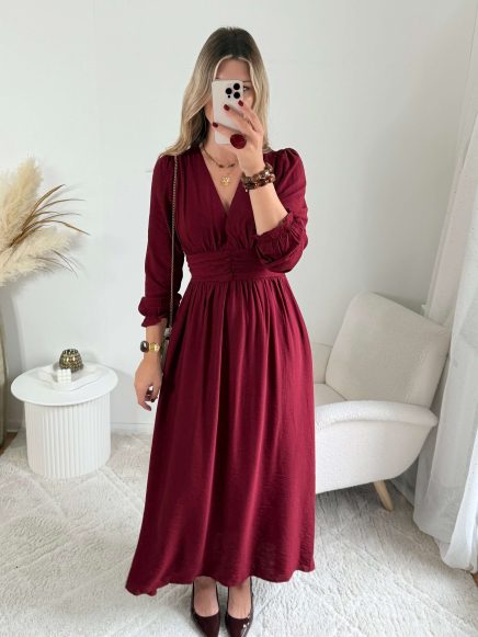 Robe longue bordeaux – Margot
