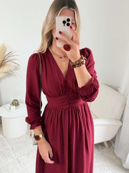 Robe longue bordeaux – Margot
