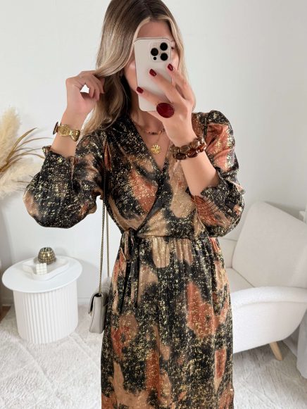 Robe longue éclat dorés – Elisa