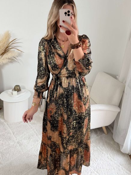 Robe longue éclat dorés – Elisa