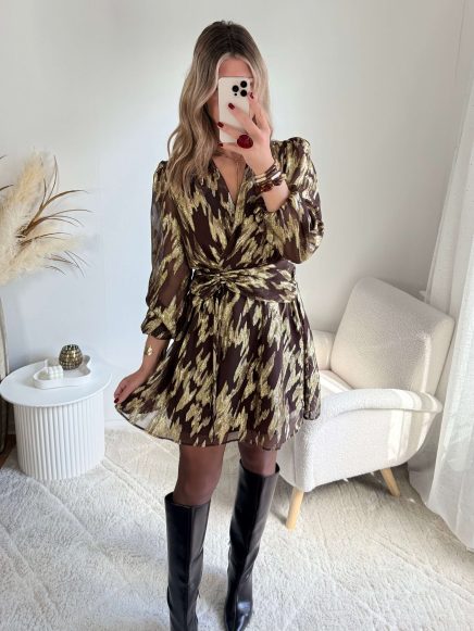 Robe marron dorée – Blake