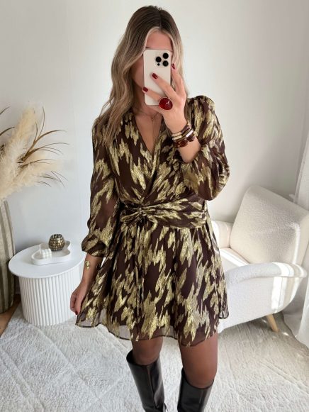 Robe marron dorée – Blake