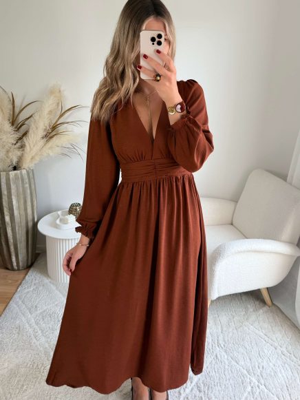 Robe longue marron – Lucie