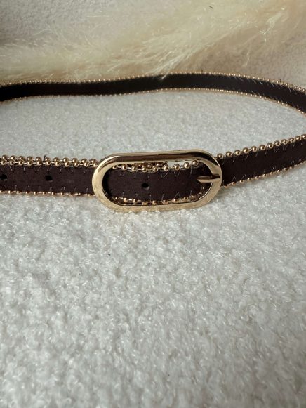 Ceinture marron dorée – Linsay