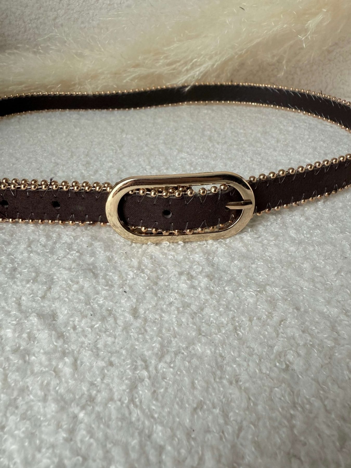 Ceinture marron dorée - Linsay