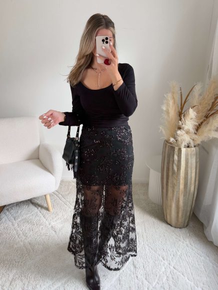 Jupe sequins noirs – Kiana