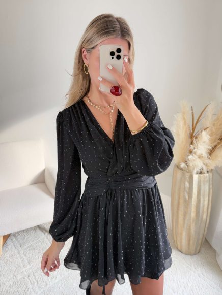 Précommande – Robe noire à strass – Cali – Expédition le 17/11/25