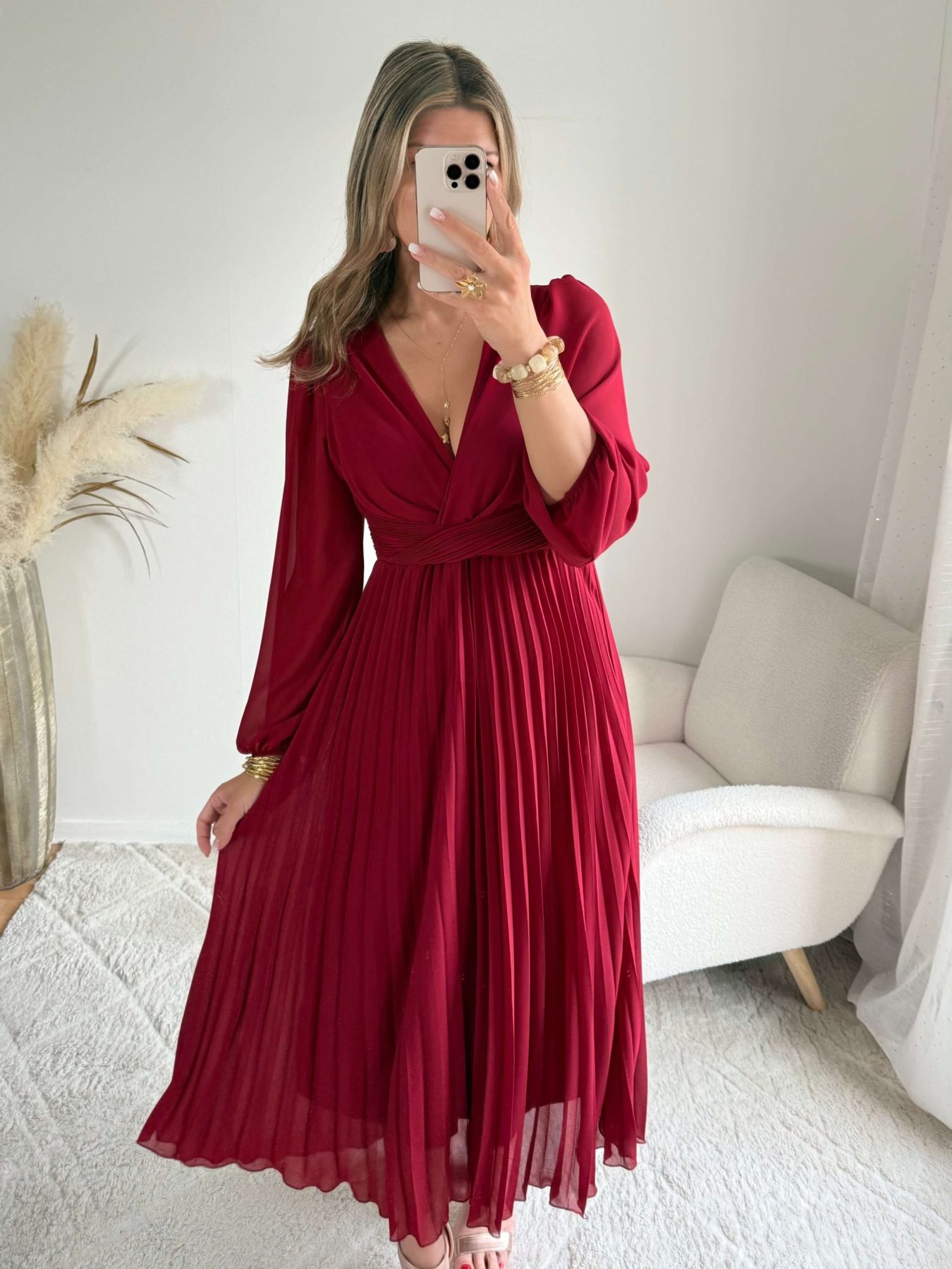 Robe longue bordeaux - Angèle