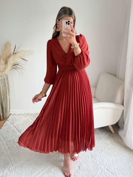 Robe longue terracotta – Angèle