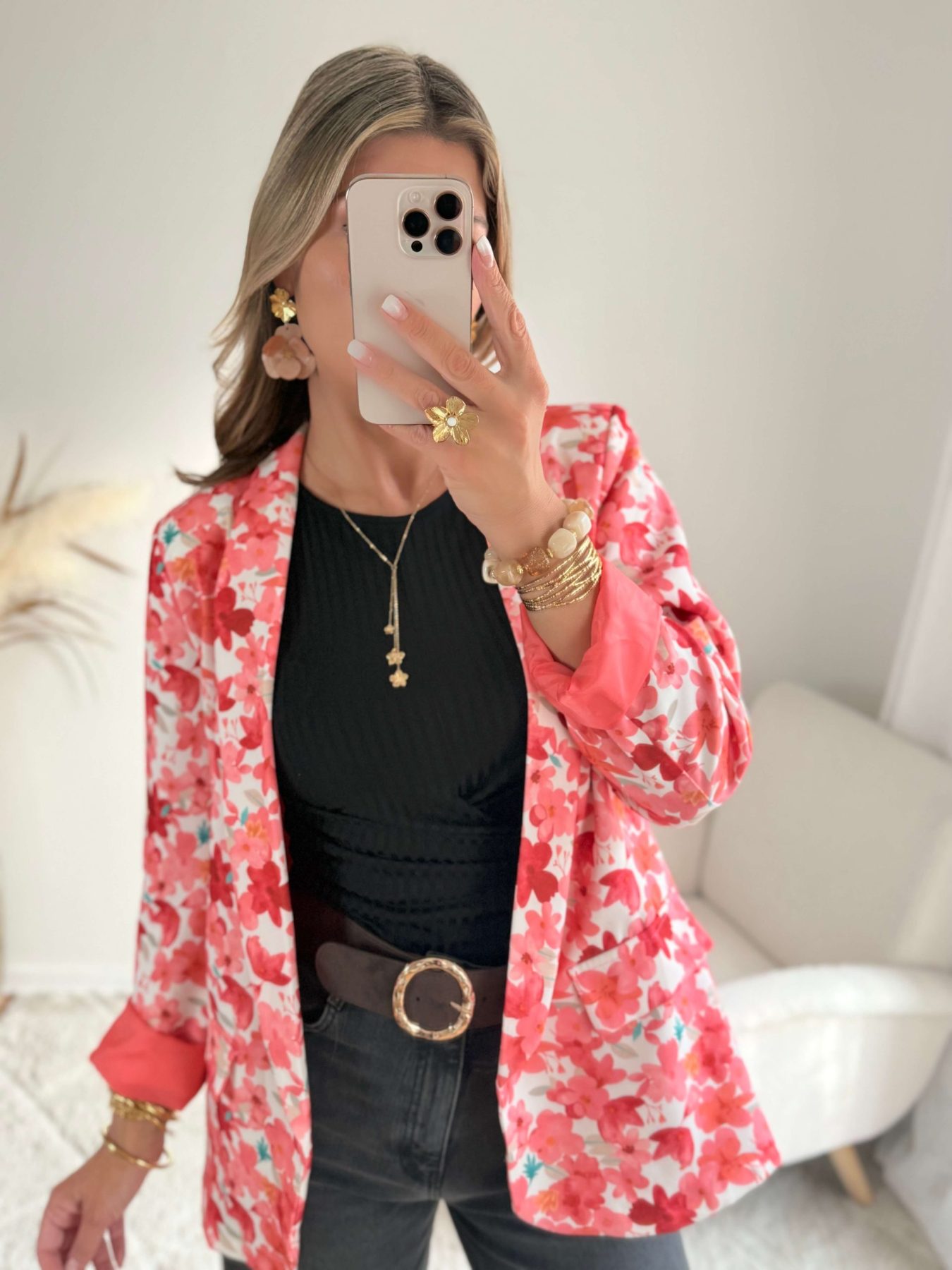 Veste fleurie corail - Dita